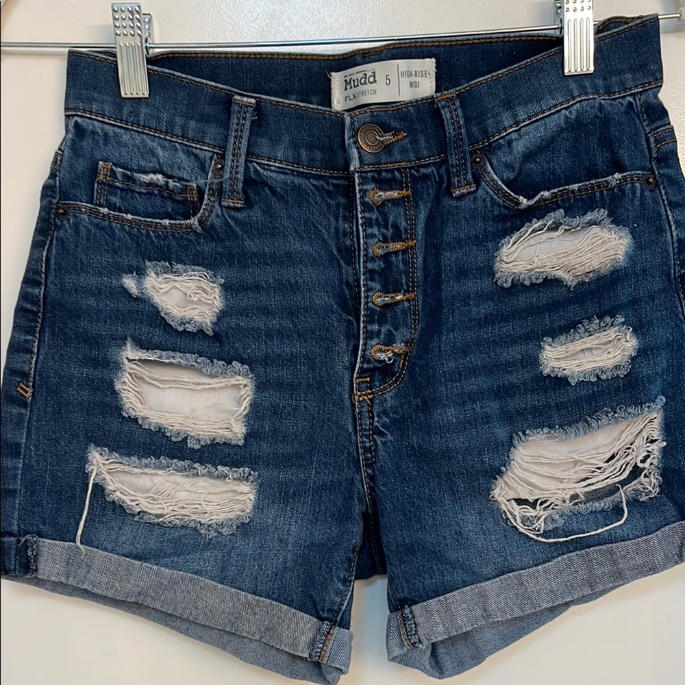 Mudd Blue Jean Shorts Distressed Cut-Off Style